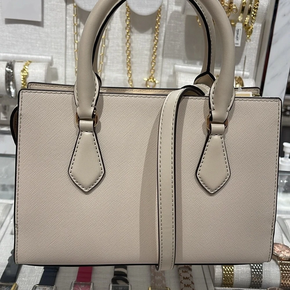 Michael Kors Sheila Small Central Zip Floral Embellished Satchel Crossbody NWT - Picture 9 of 16